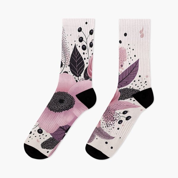 Artikelvorschau, Polka Dot Florals – Dunkel- und Hellviolett mit weißen Akzenten entworfen und verkauft von PaintbrushPlace.