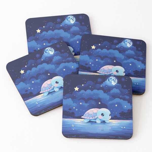 Item preview, Starry Journey to the Sea - Baby Turtle's Moonlit Adventure Poster designed and sold by PaintbrushPlace.