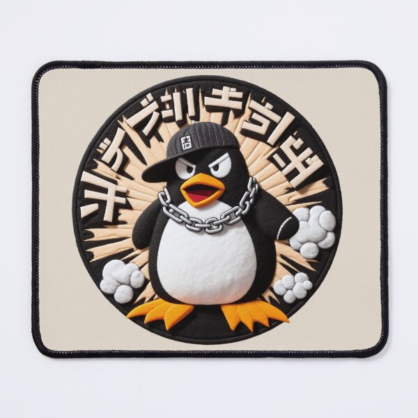 Item preview, Rapping Penguin Embroidery Felt Effect designed and sold by GALUMARKET.