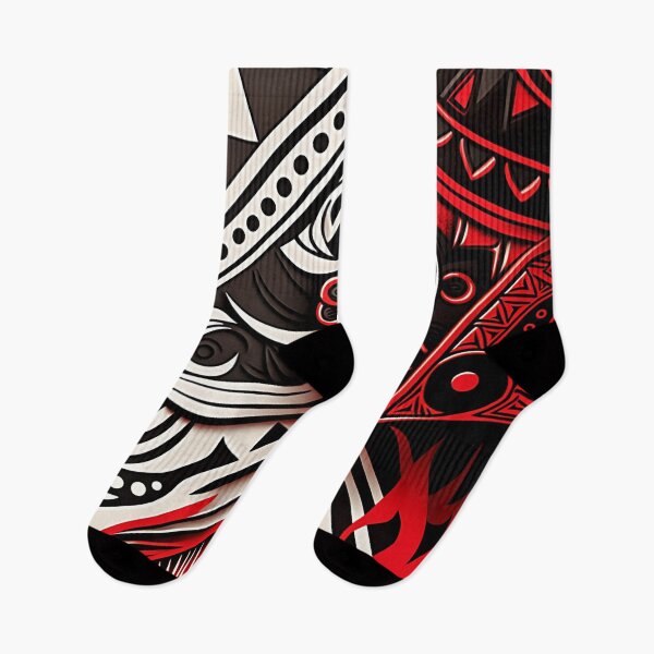 Item preview, Aztec Essence - Striking Hand-Drawn Tribal Pattern in Red, Black, White designed and sold by PaintbrushPlace.