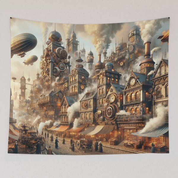 Item preview, Steampunk Cityscape designed and sold by Era-of-Traveler.
