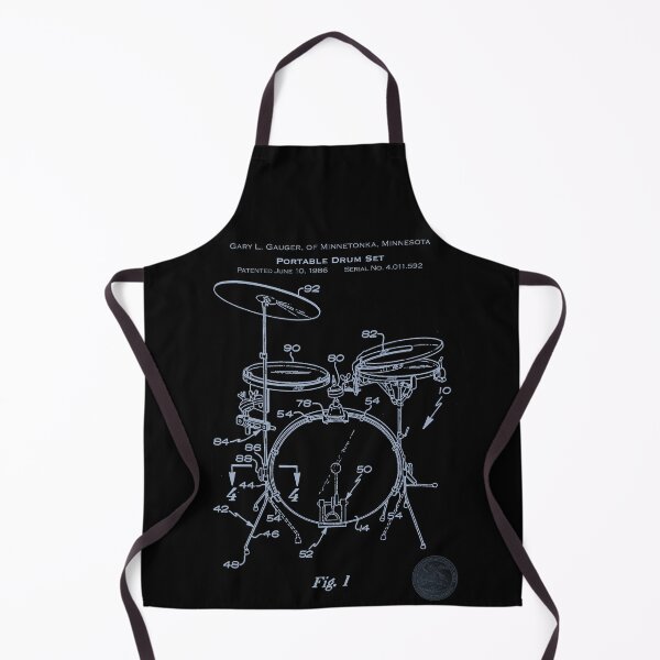 Item preview, Music - U.S. Patent Retro Blueprint - Portable Drumkit  designed and sold by Peter P @ MedleyMerch.