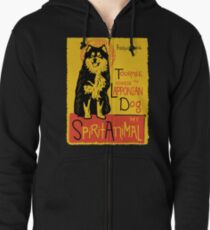 Funny Finnish Lapphund Cute Dog Chat Noir Mashup Art Design Zipped Hoodie