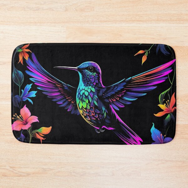 Item preview, Neon Elegance: A Captivating Hummingbird in Black Light Splendor designed and sold by Moriarty's Digital Visions.