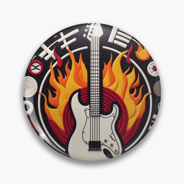 Item preview, Electric Guitar Felt Embroidery Flames Effect designed and sold by GALUMARKET.