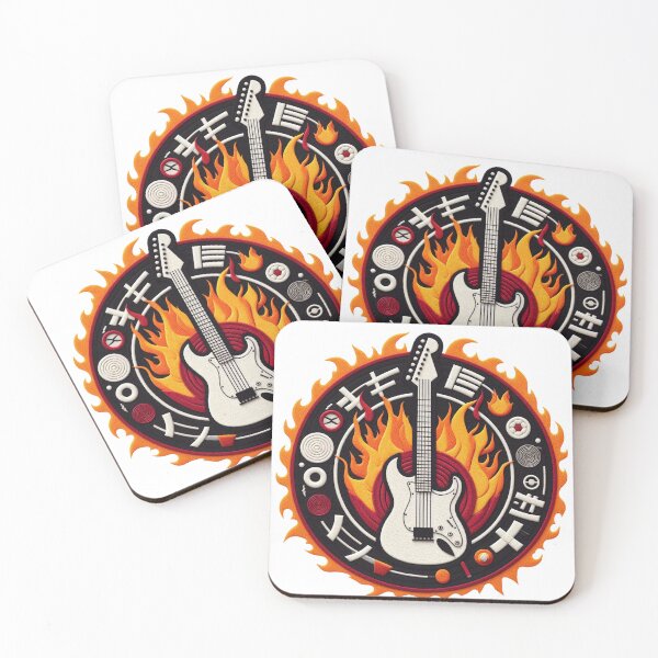 Item preview, Electric Guitar Felt Embroidery Flames Effect designed and sold by GALUMARKET.