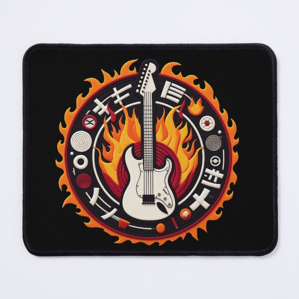 Item preview, Electric Guitar Felt Embroidery Flames Effect designed and sold by GALUMARKET.