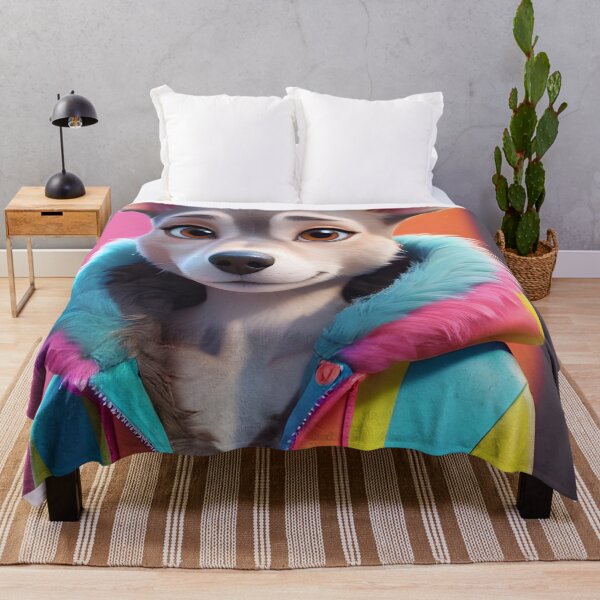 Item preview, Cute Dog With Rainbow Jacket designed and sold by TheArtOfPat.