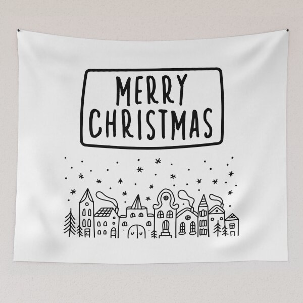 Item preview, Merry Christmas town black xmas minimalist designed and sold by CreativaNook.