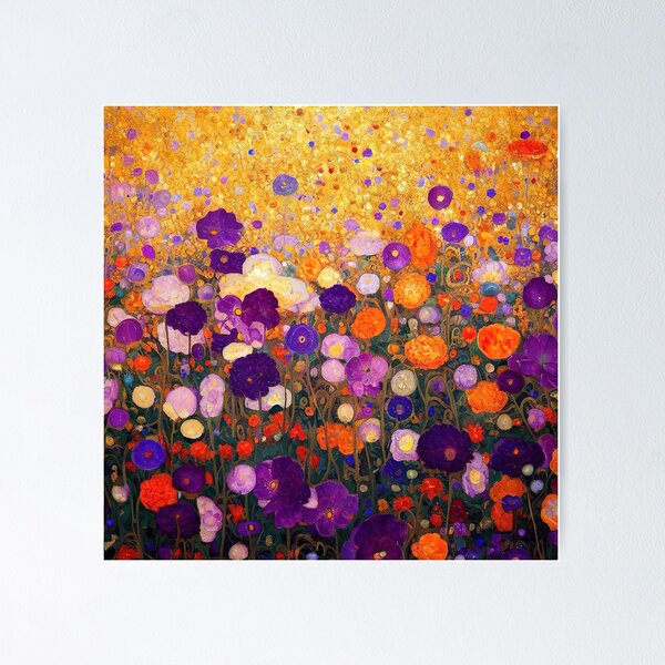 Aperçu de l'œuvre Jardin de fleurs Gustav Klimt créée et vendue par maniacfitness.