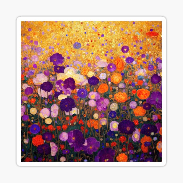 Aperçu de l'œuvre Jardin de fleurs Gustav Klimt créée et vendue par maniacfitness.