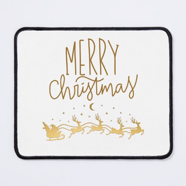Item preview, Merry Christmas sleigh santa claus sleigh reindeers gold Christmas designed and sold by CreativaNook.