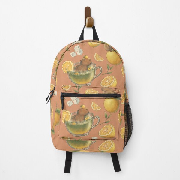 Item preview, Matcha Yuzu Capybara Hot Spring Tea Seamless Pattern (Orange) designed and sold by Mazarineart.