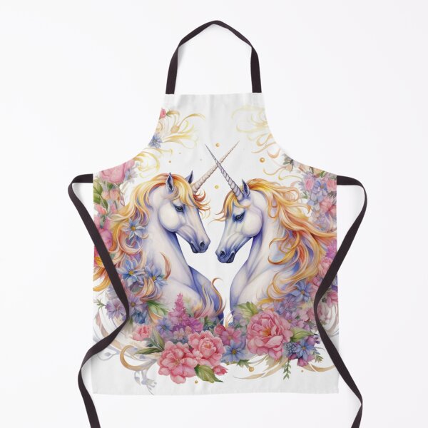 Item preview, Watercolor paining of Unicorns surrounded by classic designed and sold by KandaShopTH.