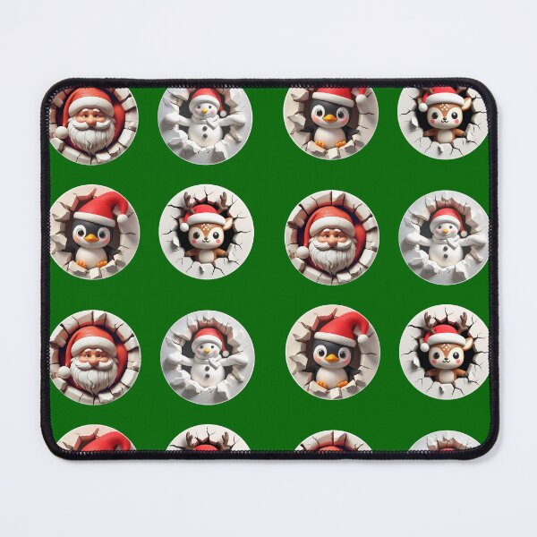 Item preview, 3D Christmas characters, Santa, Snowman, Penguin, Reindeer break through wall designed and sold by LiLohaveaplan.