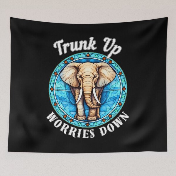 Item preview, Trunk Up, Worries Down. surreal elephant designed and sold by ElephantVibes.