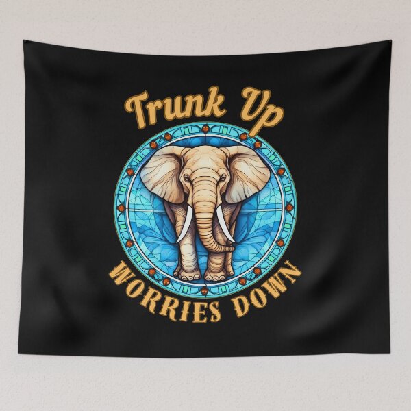 Item preview, Trunk Up, Worries Down. watercolor elephant designed and sold by ElephantVibes.