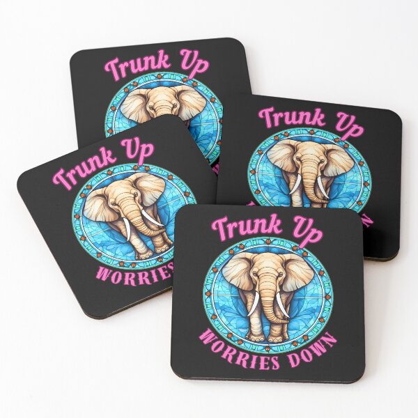 Item preview, Trunk Up, Worries Down. elephant saying designed and sold by ElephantVibes.