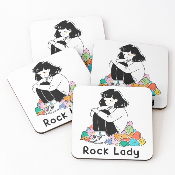 Item preview, Rock tumbling lady cute gemstone collector illustration designed and sold by babu-babu-.