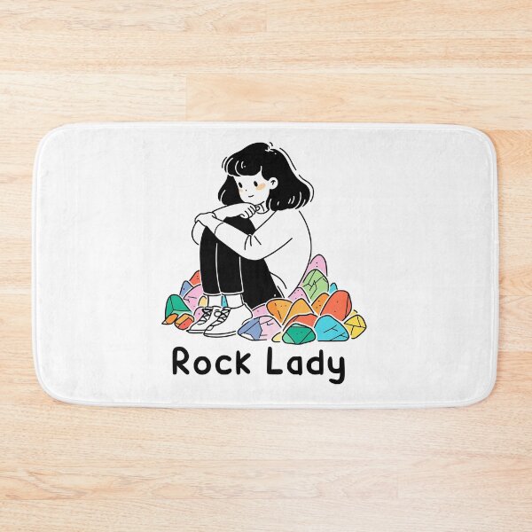 Item preview, Rock tumbling lady cute gemstone collector illustration designed and sold by babu-babu-.