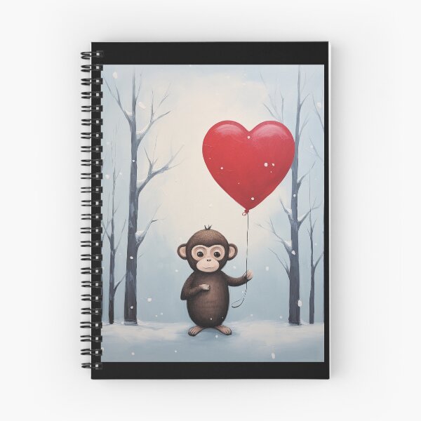 Item preview, Monkey With Heart Balloons designed and sold by SallieIrma.