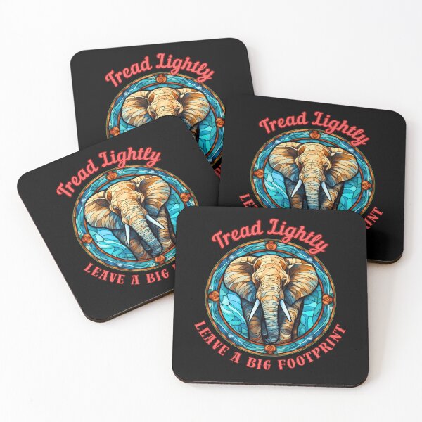 Item preview, Tread Lightly, Leave A Big Footprint. colorful elephant designed and sold by ElephantVibes.