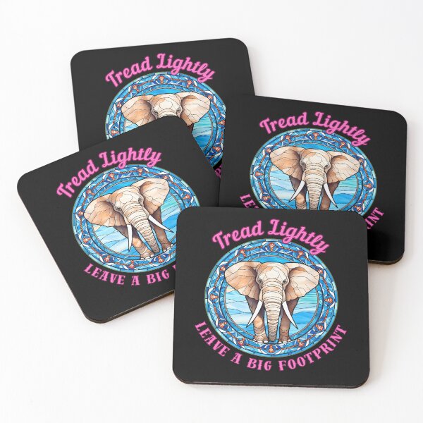 Item preview, Tread Lightly, Leave A Big Footprint. elephant saying designed and sold by ElephantVibes.