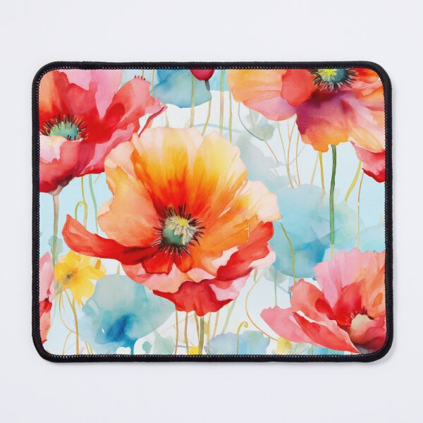Item preview, Sunlit Poppies - watercolor floral pattern inspired by Impressionism designed and sold by HAL2501.