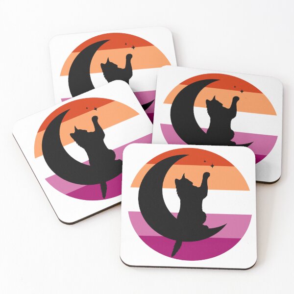 Item preview, Lesbian Pride Moon Cat designed and sold by ashstash.
