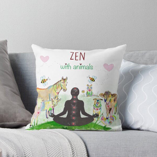 Aperçu de l'œuvre Zen entouré d'animaux illustration fait par Pascale Breton créée et vendue par Pascale Breton.