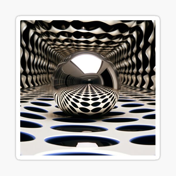 Item preview, optical illusion mirrored op art print, designed and sold by dcrc.