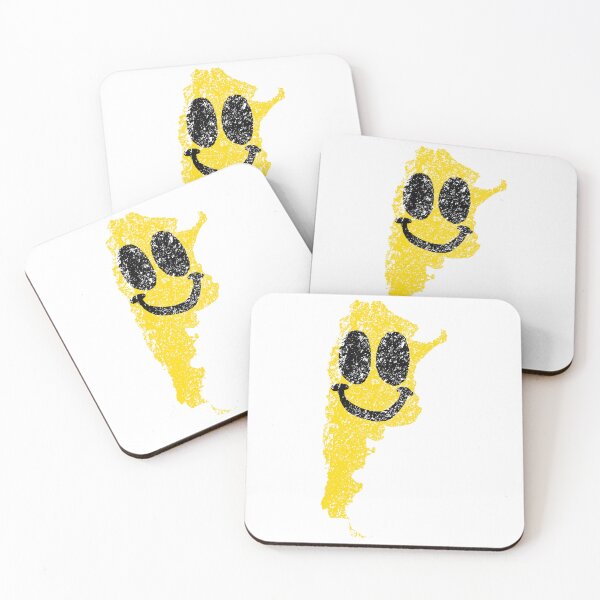 Item preview, Smile with Style: Wear Your Happiness Map - Unique Argentina Map Happy Smiling Face! DISTRESSED VERSION designed and sold by pelagio.