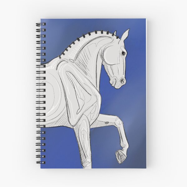 Item preview, Sketchy White Horse with Braid on Blue Background designed and sold by DappledMoon.