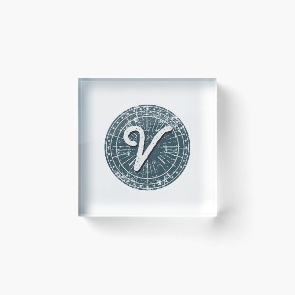Item preview, Monogram V Vintage Sunburst Circle designed and sold by simplymonogram.