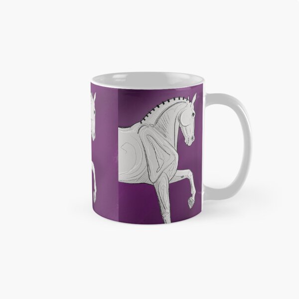 Item preview, Sketchy White Horse on Plum Background designed and sold by DappledMoon.