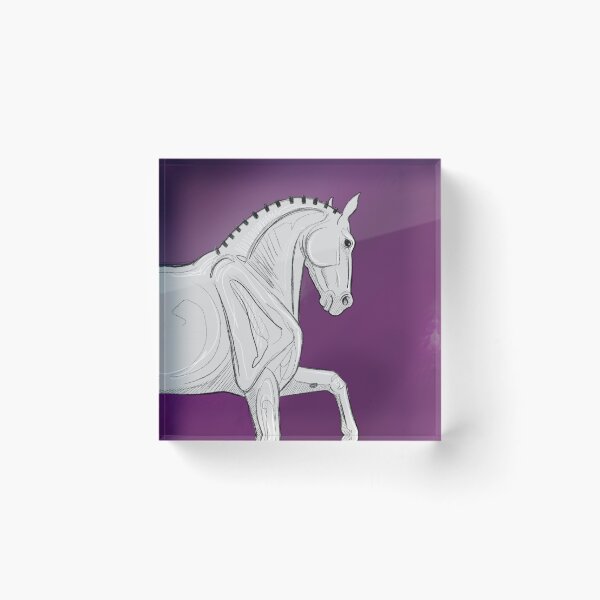 Item preview, Sketchy White Horse on Plum Background designed and sold by DappledMoon.