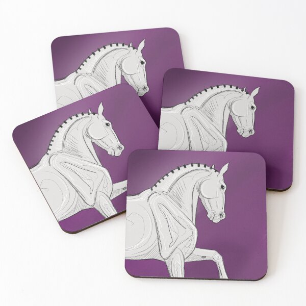 Item preview, Sketchy White Horse on Plum Background designed and sold by DappledMoon.