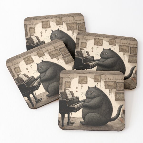 Item preview,  cat playing piano designed and sold by ururuty.