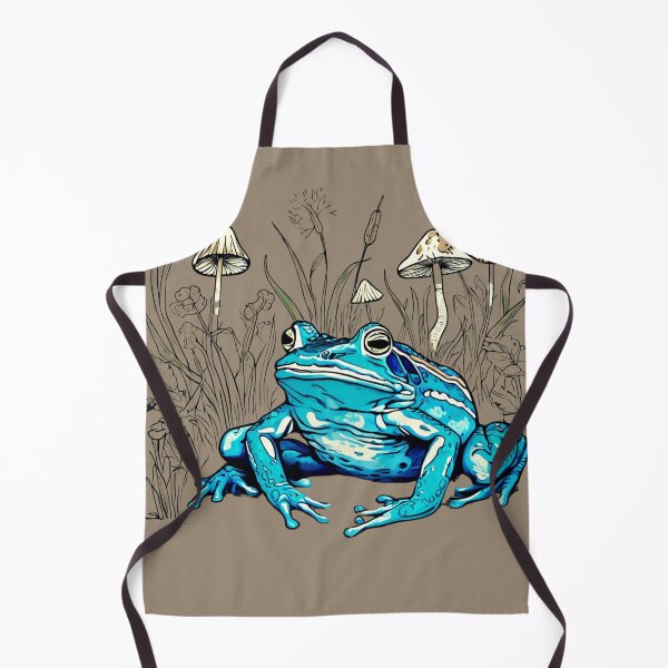 Item preview, Meadowcore Cottagecore Goblincore Mushrooms Colored Blue Frog Art designed and sold by MeadowLoom.