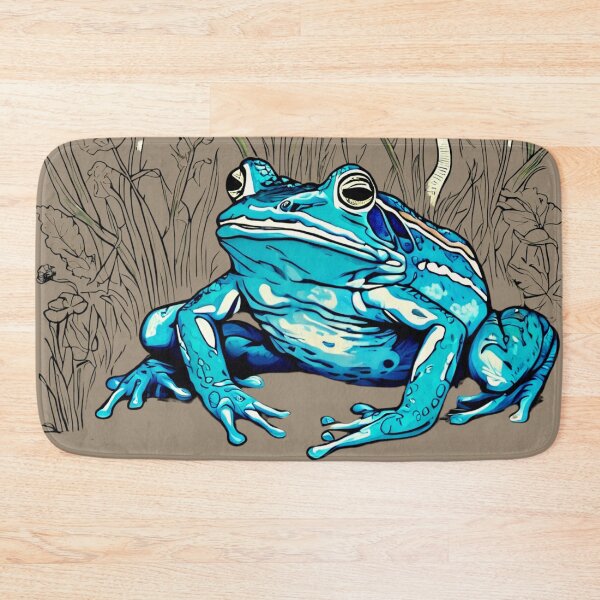 Item preview, Meadowcore Cottagecore Goblincore Mushrooms Colored Blue Frog Art  designed and sold by MeadowLoom.
