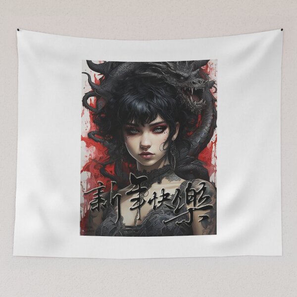 Item preview, Black Gothic Dragon; Happy New Year; designed and sold by StickerApe.
