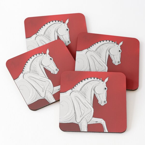 Item preview, Sketchy White Horse on Red Background designed and sold by DappledMoon.