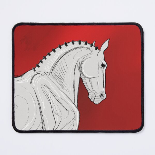 Item preview, Sketchy White Horse on Red Background designed and sold by DappledMoon.