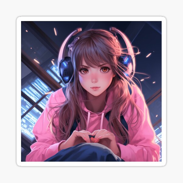 Anime gamer girl - Selection 5 Sticker