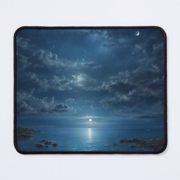 Item preview, Moonlit Serenity: Reflections on Blue Waters with Stars and Mini Clouds designed and sold by RedArtG09.