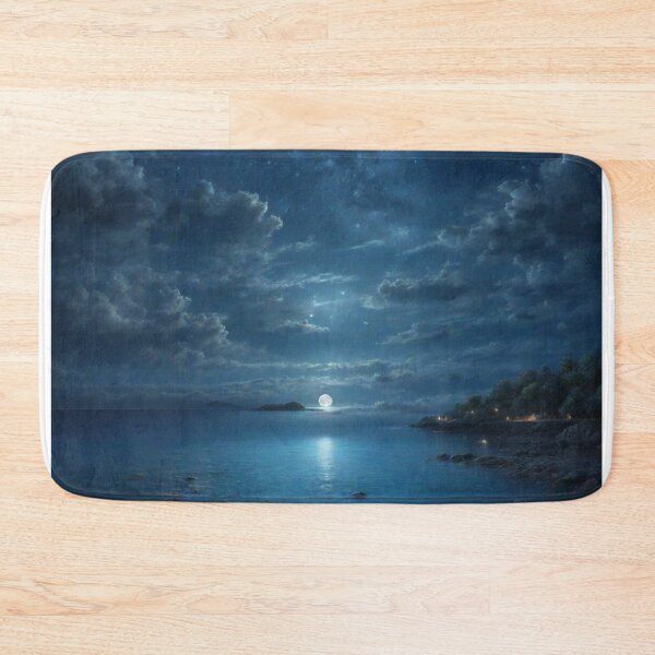 Item preview, Celestial Tranquility: Moonlight Dance on the Blue Waters with Starry Skies designed and sold by RedArtG09.