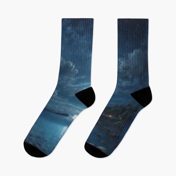 Item preview, Celestial Tranquility: Moonlight Dance on the Blue Waters with Starry Skies designed and sold by RedArtG09.