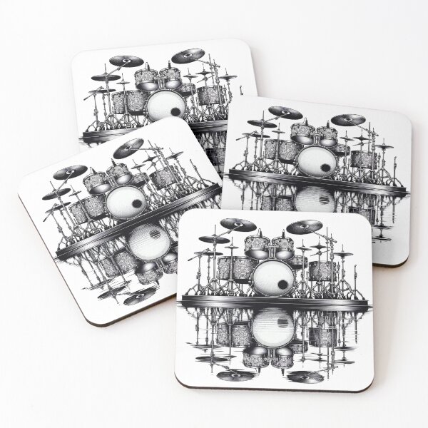 Item preview, Drum Set Mirror Image Reflection Shadow designed and sold by BeansHotTees.