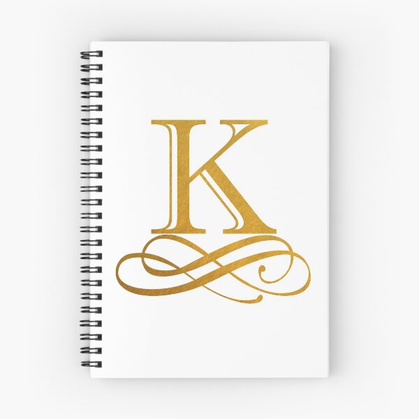 Item preview, Monogram K Gold Ribbon Flourish designed and sold by simplymonogram.