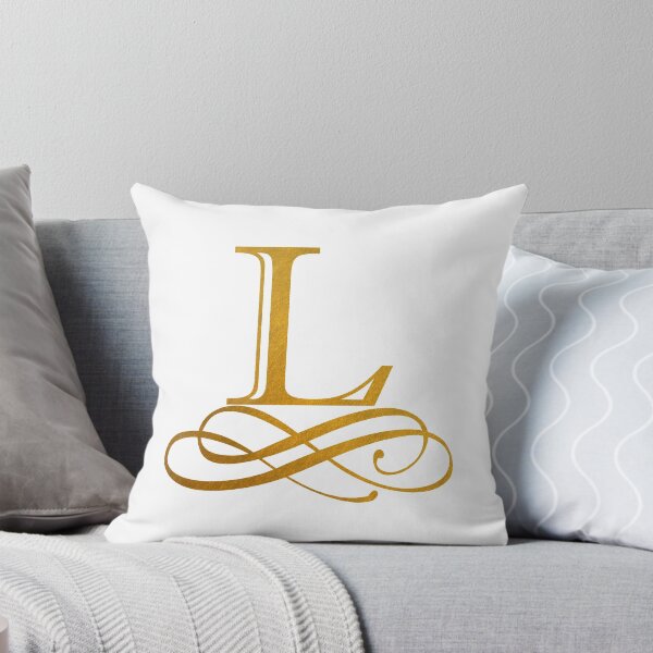 Item preview, Monogram L Gold Ribbon Flourish designed and sold by simplymonogram.